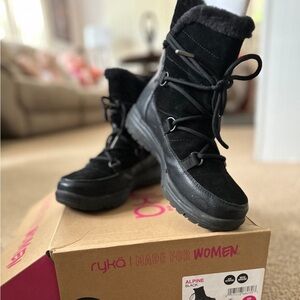 Ryka Winter boots 7M arch support, waterproof, heat retention,Leather/cloth